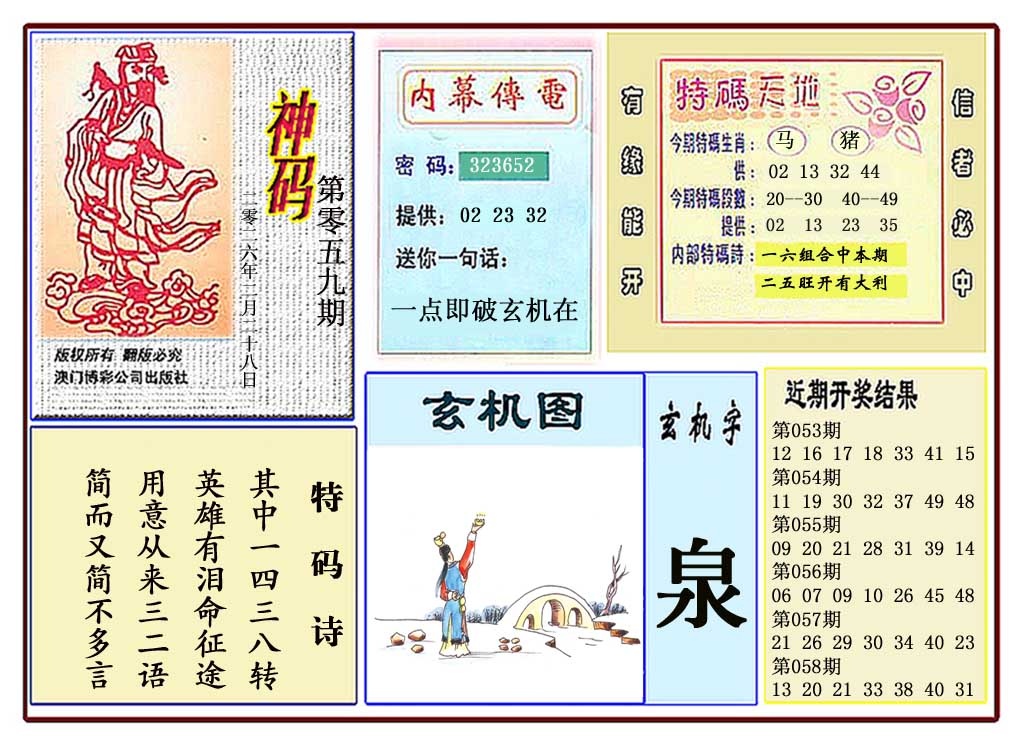 059期黄大仙神码[图]