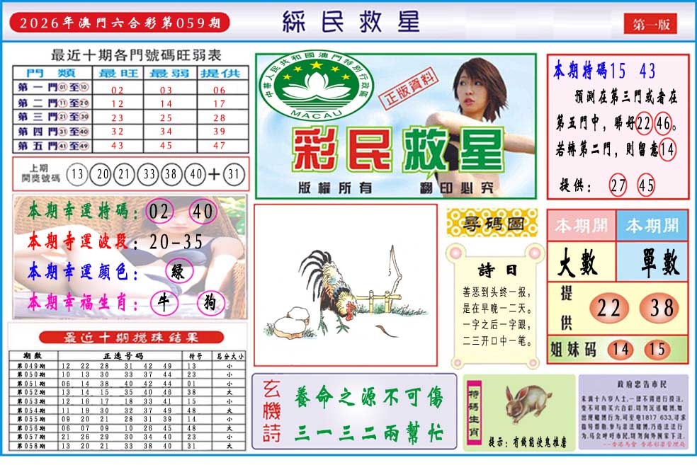 059期彩民救星A[图]