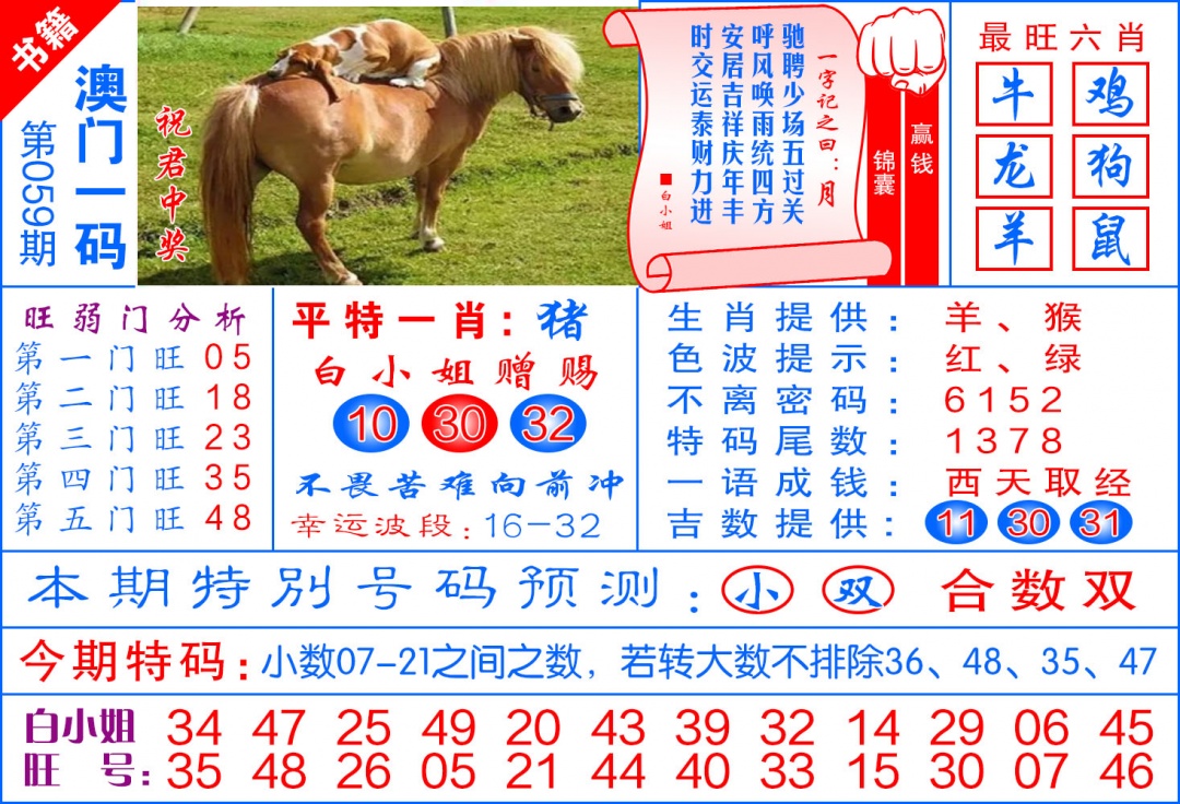 059期澳门飞龙宝典[图]