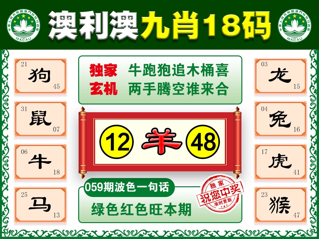 059期澳利澳九肖[图]