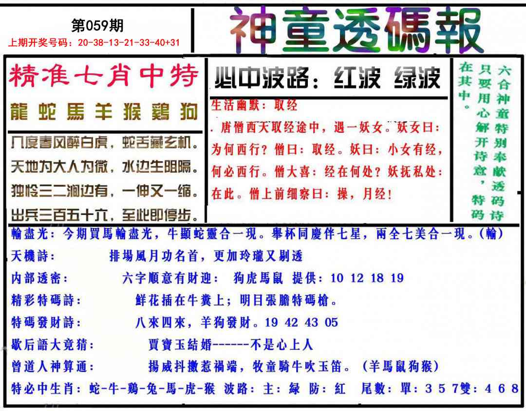 059期神童透码报[图]