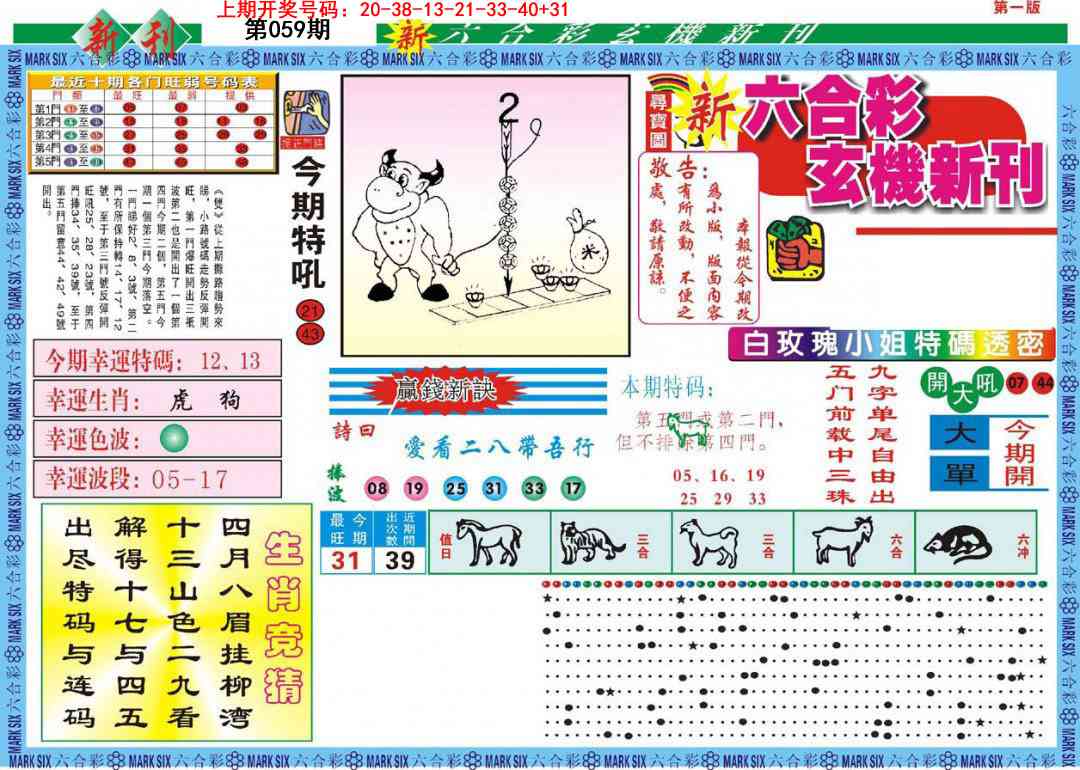 059期新六合彩特码新刊A[图]