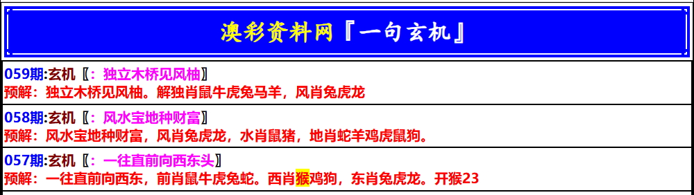 059期澳门一句玄机[图]
